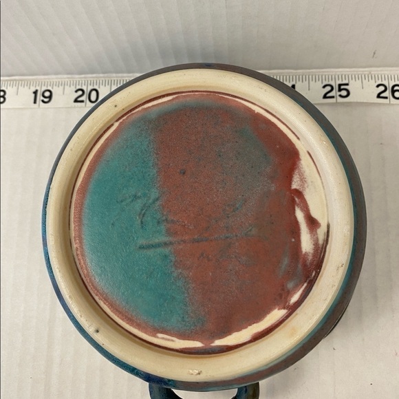 pottery bowl art serving decor ceramic artist signed - Picture 7 of 11